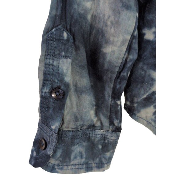 Anthropologie Pilcro Cate Classic Tie-Dye Shirt Womens S Blue Boho Button Up - Picture 5 of 10